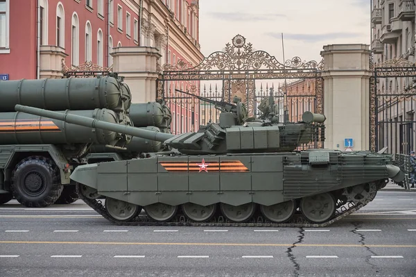 Federação Russa, Moscou, 2021.04.29. Dia da Vitória ensaio de desfile. — Fotografia de Stock