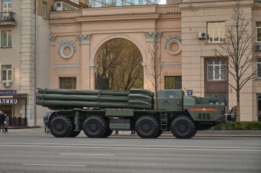 Rusya Federasyonu, Moskova, 2021.04.29. Zafer Günü geçit töreni provası.