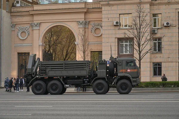 Российская Федерация, Москва, 2021.04.29. Репетиция парада в честь Дня Победы. — стоковое фото