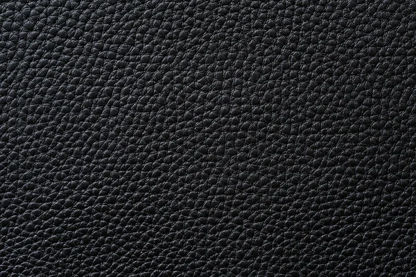 Close-up van naadloze zwarte lederen textuur — Stockfoto