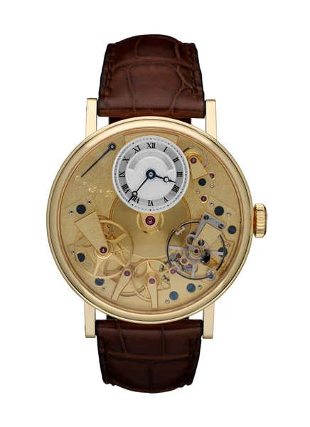 Orologio d'oro da uomo isolato — Foto Stock