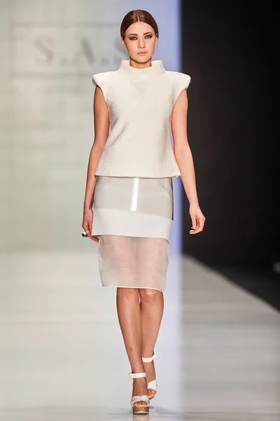 A model walks on the Maison SAS catwalk — Stok fotoğraf