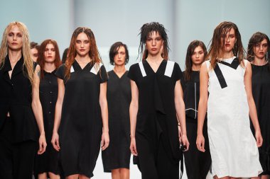 A model walks on the NATASHA DRIGANT catwalk