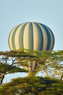 Sıcak hava balonu uçuyor