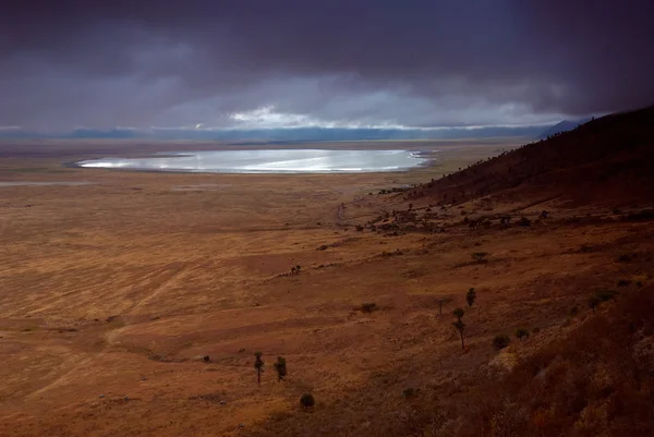 Кратерный ландшафт Нгоронгоро — стоковое фото