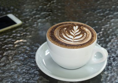 Mocha kahve masada - Üstten Görünüm