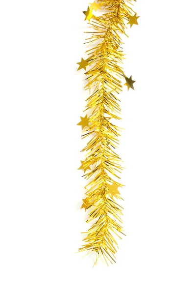 Золотая лента для украшения Рождества — стоковое фото