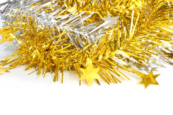 Goud en zilver lint voor Kerstmis verfraaien — Stockfoto