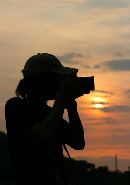 Fotografo silhouette — Foto Stock