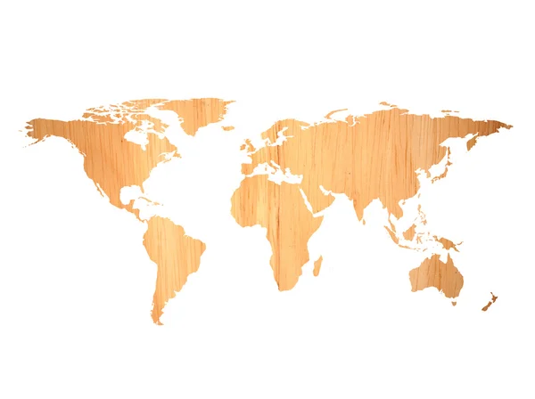 Houten wereldkaart — Stockfoto