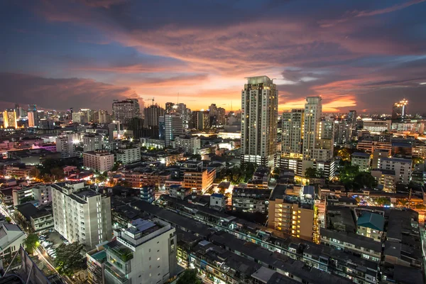 Bangkok vista città con traffico — Foto Stock