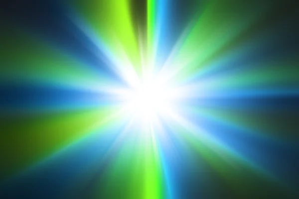 Abstrato luz azul e verde fundo zoom radial — Fotografia de Stock