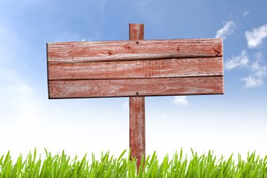 Eski doğa arka plan üzerinde ahşap işareti atlattık