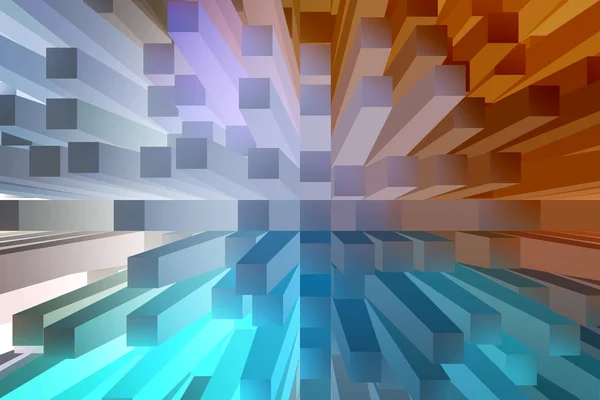 Blue and orange abstract background with 3d extrude — Stock Photo, Image