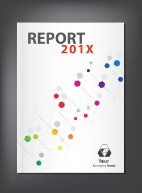 Modern Annual report Cover design vector, geometric or dna theme clipart