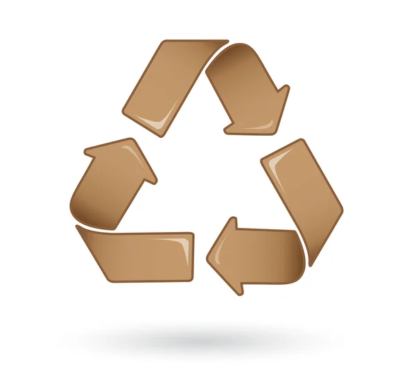 Vetor de logotipo de reciclagem marrom — Vetor de Stock