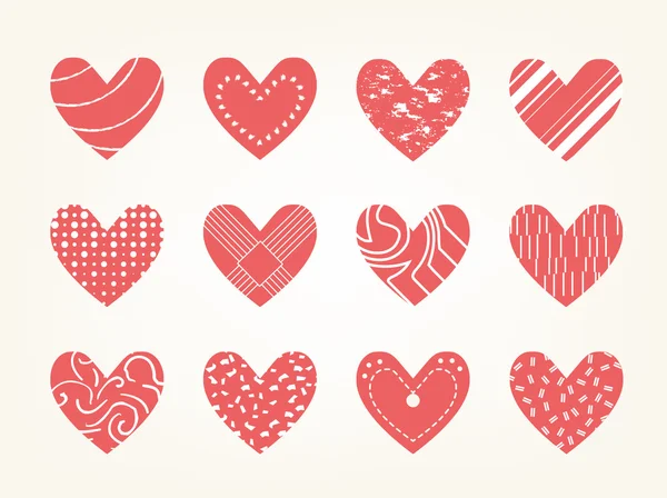 Valentine hart vector set, liefde symboolpictogram. — Stockvector