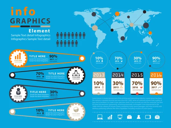 Modern infographic vector template design — Stock Vector