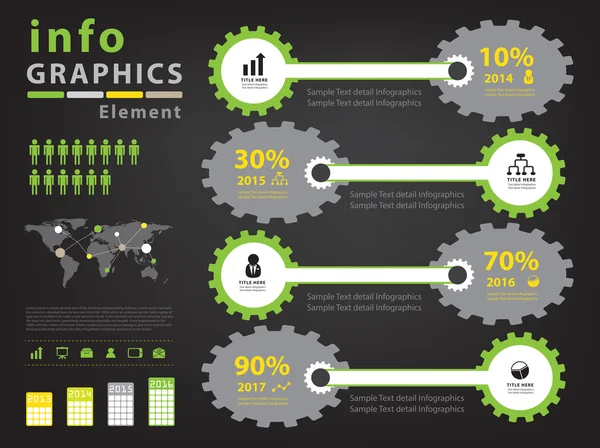 Green infographic vector template design — Stock Vector