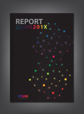 Modern yıllık raporu kapak tasarım vektör geometrik spektrum onları