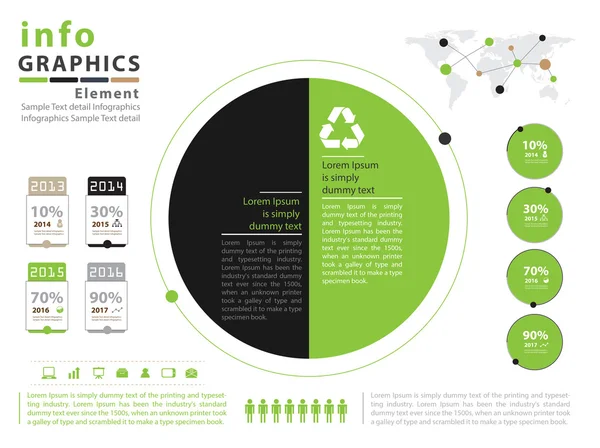 녹색 infographic 벡터 템플릿 디자인 — 스톡 벡터