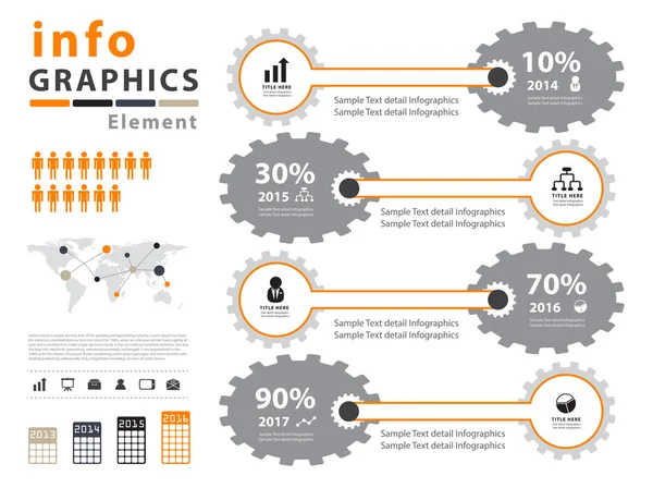 Orange  infographic vector template design — Stock Vector