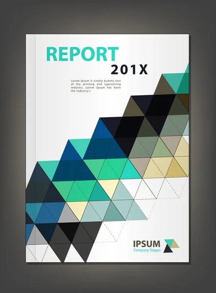 Moderno informe anual Portada diseño vector, Multiplicar el triángulo — Archivo Imágenes Vectoriales