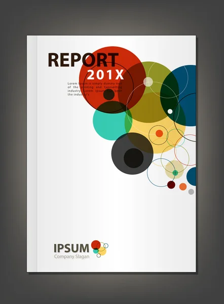 Modern yıllık raporu kapak tasarım vektör geometrik spektrum onları — Stok Vektör