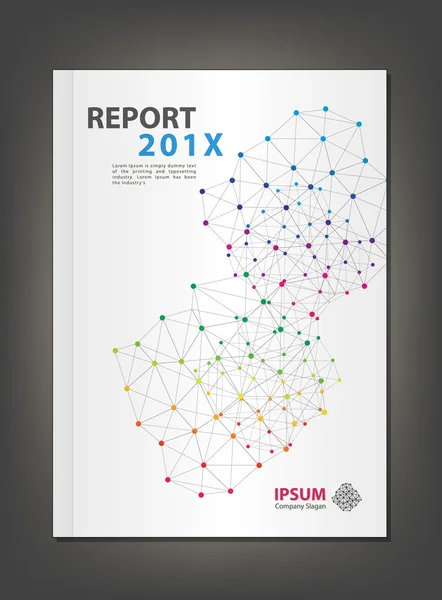 Современный годовой отчет Обложка векторного геометрического спектра — стоковый вектор