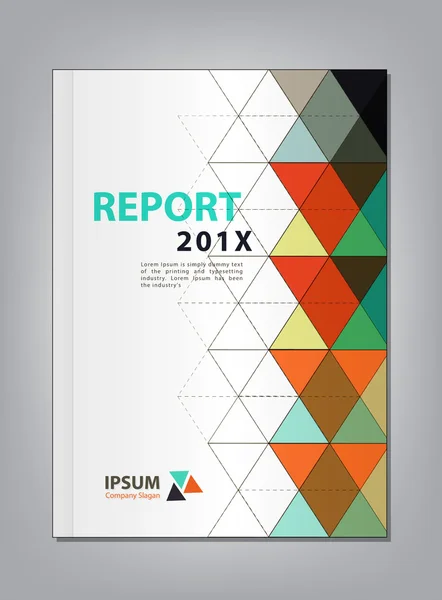 Rapporto annuale moderno Coprire il vettore di progettazione, moltiplicare il triangolo — Vettoriale Stock