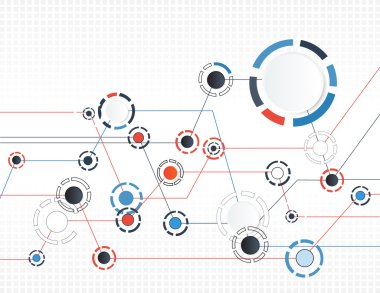 Teknolojik arka plan çeşitli teknoloji elemen ile