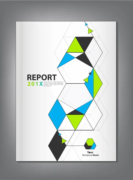 Αφηρημένη γεωμετρικά ετήσια έκθεση Σχεδιασμός Εξωφύλλου — Διανυσματικό Αρχείο
