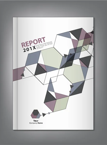 Abstracte geometrische jaarverslag Cover ontwerp — Stockvector