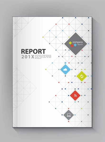 Relatório Anual Moderno Capa design vetor ponto tecnologia —  Vetores de Stock