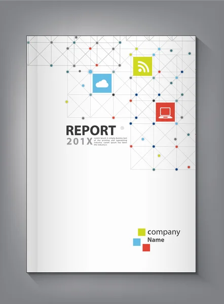 Moderne Jahresbericht Cover Design Vektor-Dot-Technologie — Stockvektor