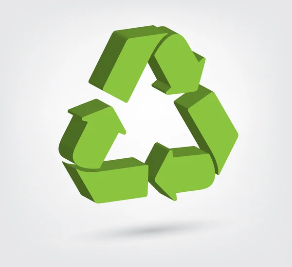 Ilustração vetorial do símbolo de reciclagem 3d — Vetor de Stock