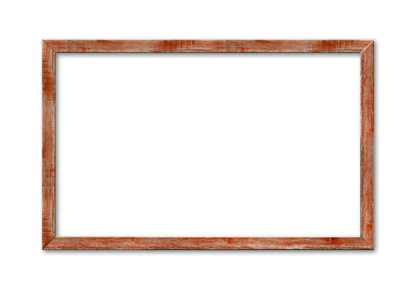 Houten frame op witte achtergrond — Stockfoto