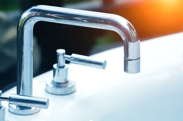 High spout faucet in front — Stock Photo, Image