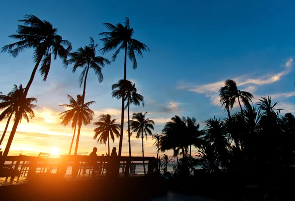 Večeře lidí sunset beach Resort — Stock fotografie