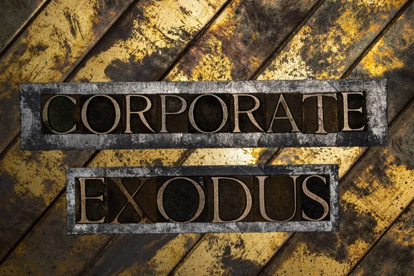 Corporate Exodus Testo Vintage Strutturato Bronzo Grunge Rame Oro Sfondo — Foto Stock