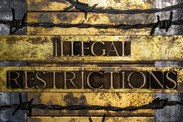 ヴィンテージテクスチャブロンズグランジ銅と金の背景に違法制限テキスト — ストック写真