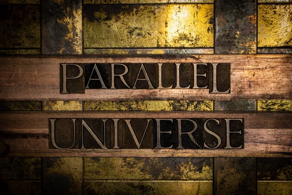 Paralelní Vesmír Text Texturované Grunge Bronz Vinobraní Mědi Pozadí — Stock fotografie