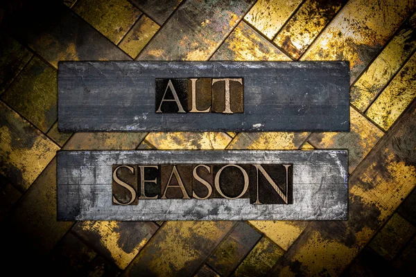 Alt Season Texto Cobre Grunge Texturizado Ouro Vintage — Fotografia de Stock