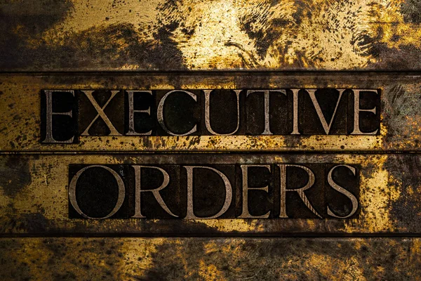 Executive Orders Grunge Texturált Réz Arany Steampunk Stílusú Háttér — Stock Fotó