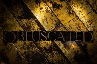 Eski model desenli bakır ve altın arkaplan üzerine belirsiz metin