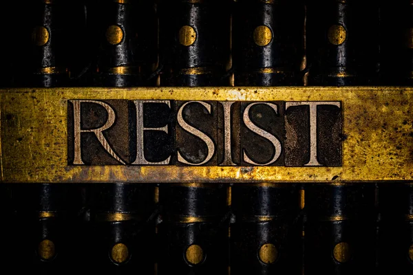 Resist Text Message Copper Bullet Casings — 스톡 사진