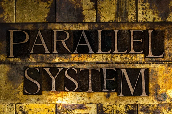 Texto Sistema Paralelo Cobre Grunge Texturizado Fundo Ouro Vintage — Fotografia de Stock