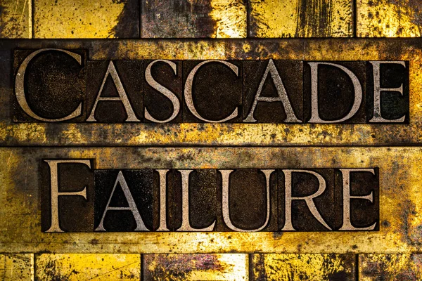 Cascade Failure Szöveg Texturált Grunge Réz Vintage Arany Háttér — Stock Fotó