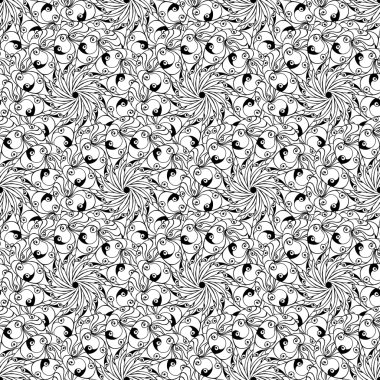 Dikişsiz yaratıcı çizilmiş desen stilize çiçek.