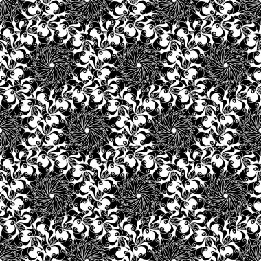 Dikişsiz yaratıcı çizilmiş desen stilize çiçek.